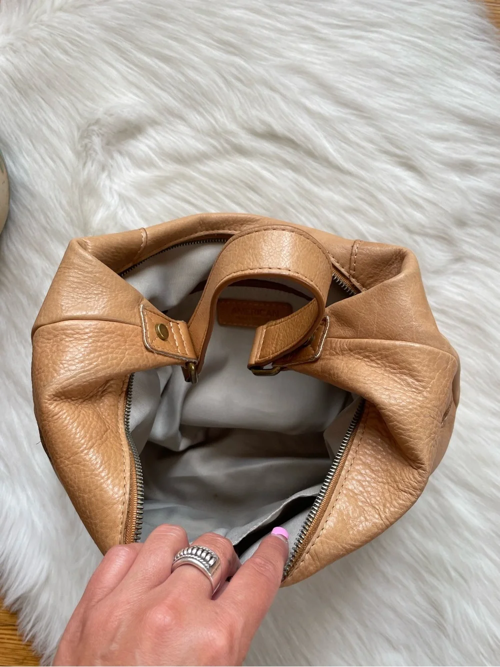 American Leather Co. Hobo Bucket leather shoulder bag